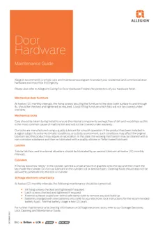 2310 Allegion Door Hardware Maintenance
